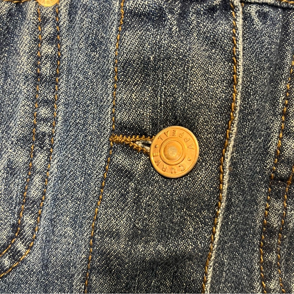 Curve appeal Jean jacket size Medium cotton denim top floral lining western - Picture 7 of 9